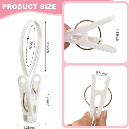 Honeydak 60-Pack Laundry Hooks - Versatile Hanging Clips for Organizing Clothes & Accessories | White