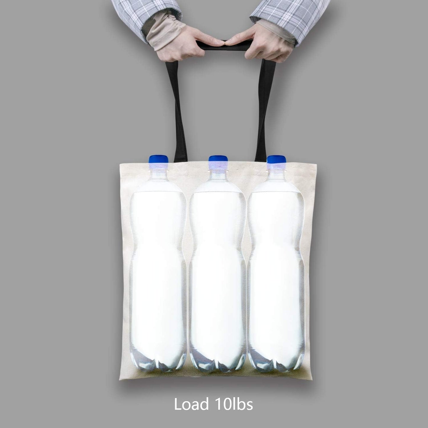 TOPDesign Cotton Tote Bags - 5-Pack Lightweight Reusable Grocery Bags for DIY & Promotions