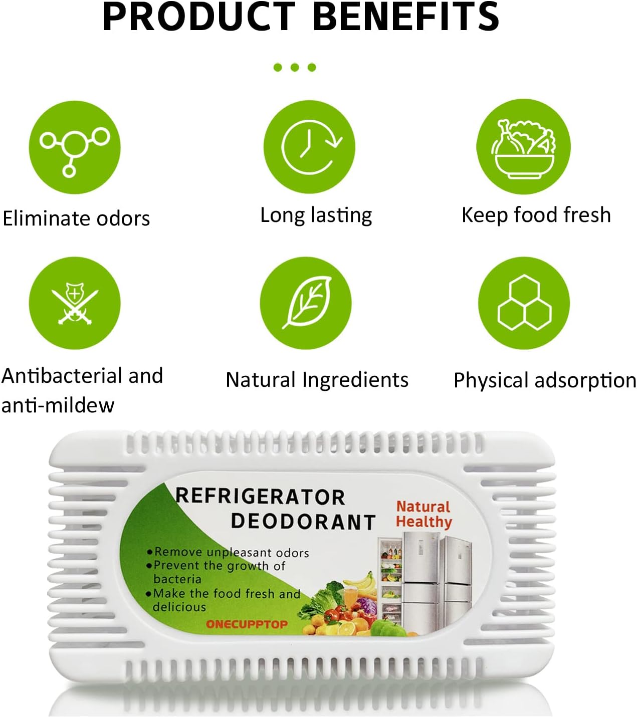Skiennix Refrigerator Deodorizer - 4 Pack Activated Carbon Odor Eliminator & Moisture Absorber