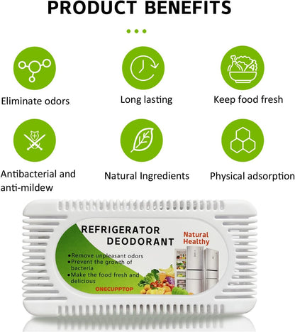 Skiennix Refrigerator Deodorizer - 4 Pack Activated Carbon Odor Eliminator & Moisture Absorber