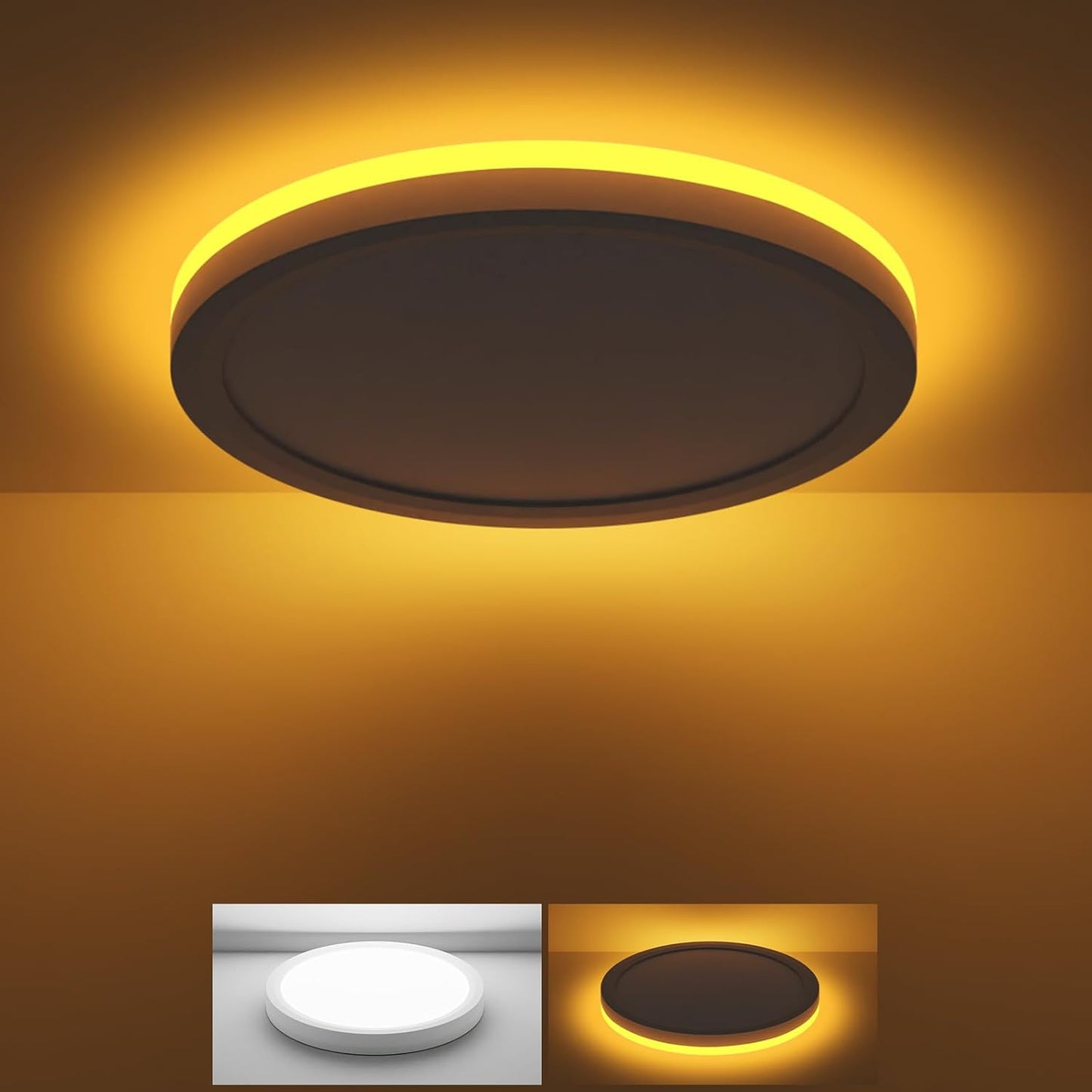 Skiennix 12-Inch LED Ceiling Light - 24W 2400LM, Warm to Cold Color Selectable | Round White Flush Mount for Bedroom, Bathroom, Kitchen