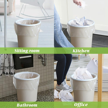 Teivio Small Trash Bags - 4 Gallon Garbage Bags | 200 Count Clear Bin Liners for Home & Office