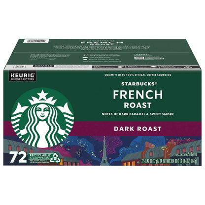 Starbucks French Roast K-Cups - Dark Roast Coffee Pods for Keurig | 72 Count