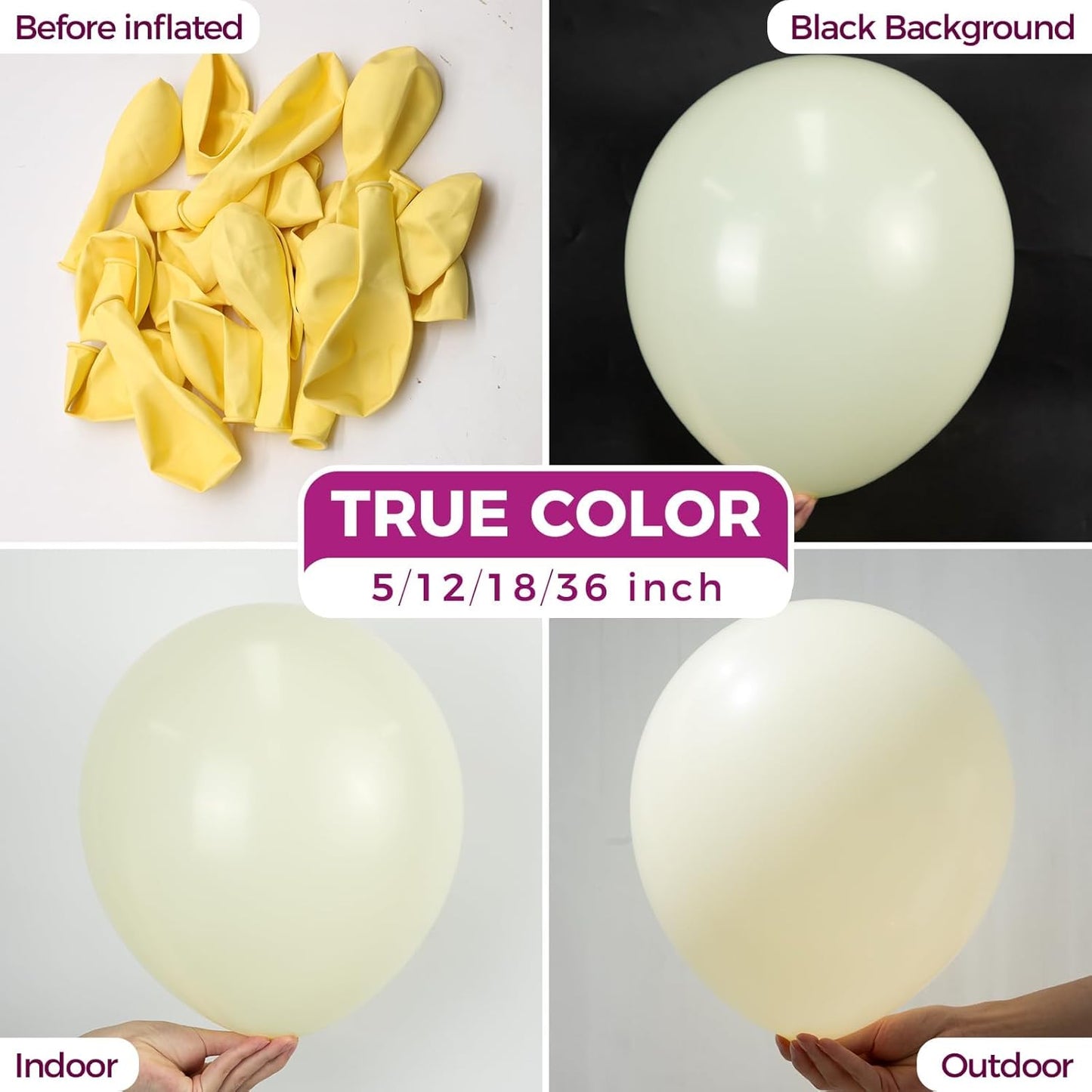 Bezente 18-Inch Pastel Yellow Balloons - 30 Pack Thick Latex Balloons for Birthday & Wedding Decor