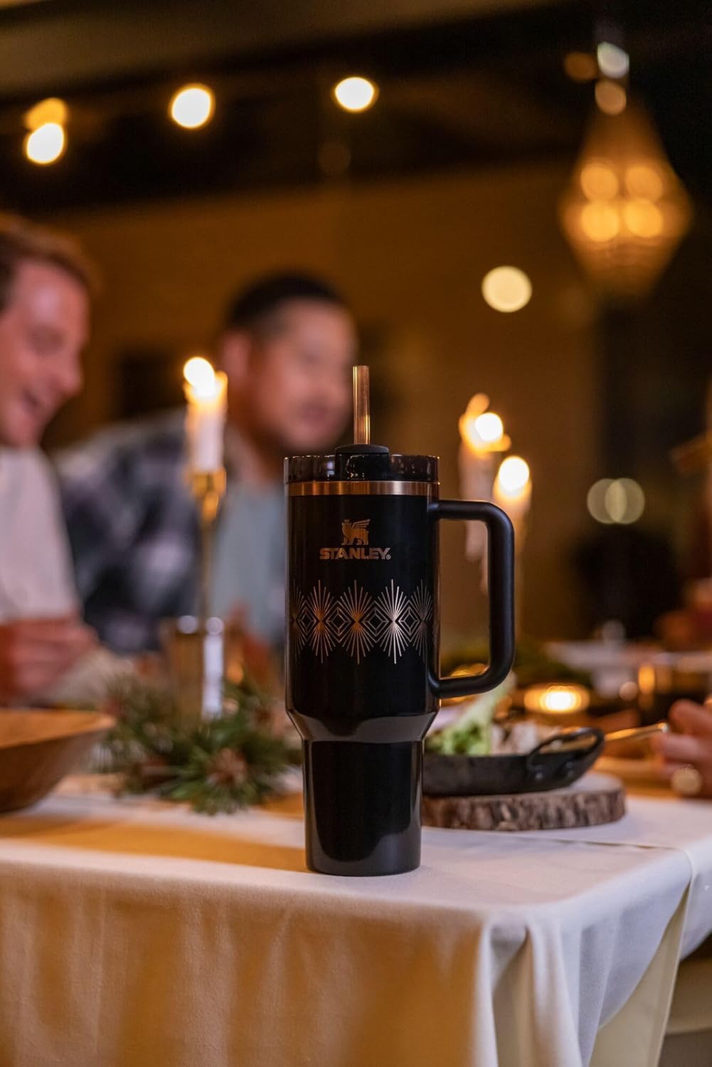 Stanley Quencher Tumbler - 40 oz Black Gloss | H2.O FlowState™ Insulated Design
