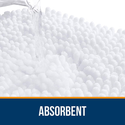 OLANLY Bathroom Rugs - Extra Soft Chenille Bath Mats | 35x24, Quick Dry & Machine Washable, White