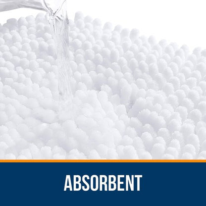 OLANLY Bathroom Rugs 59x24, Extra Soft Absorbent Chenille Bath Rugs, Rubber Backing Quick Dry, Machine Washable Bath Mats for Bathroom Floor, Tub and Shower, Home Decor Accessories, White