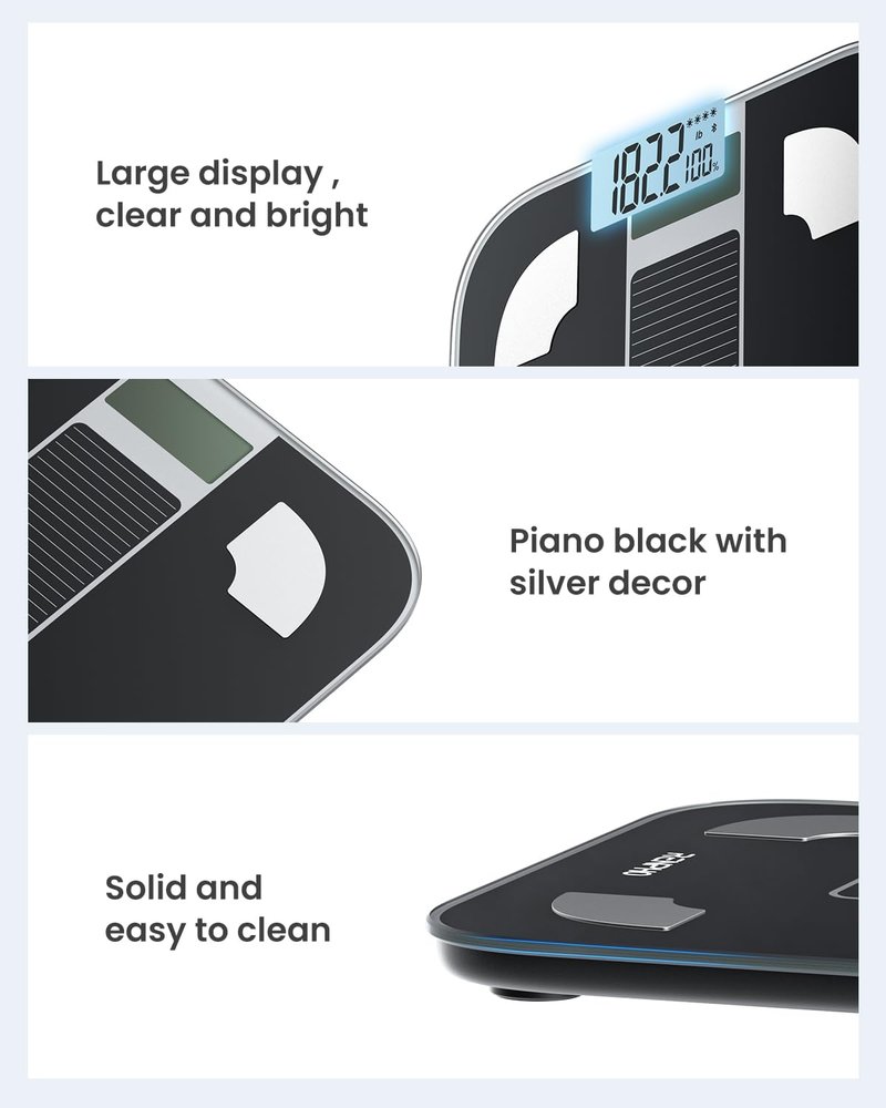 RENPHO Smart Scale for Body Weight, FSA&HSA Eligible, Digital Bathroom Scale BMI Weighing Bluetooth Body Fat Scale, Body Composition Monitor Health Analyzer with Smartphone App, 400 lbs - Elis Solar 1