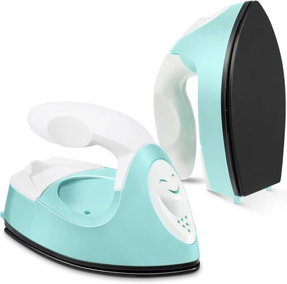 Honoson Mini Craft Iron - Portable Heat Press for DIY Projects | Tiny Flatiron with Charging Base (Mint Green)