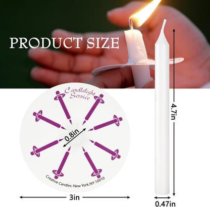 YOROXRG Church Candles - 200 Pcs Unscented White with Drip Protectors | 5" H x 1/2" D for Vigil Services