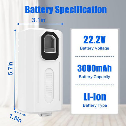 Levoit Replacement Battery - Upgrade Lithium-Ion 3000mAh for LVAC-200 Cordless Vacuum | 22.2V
