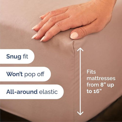 Cal King Size 4-Piece Sheet Set | Regine Switzerland Comfy Cooling Bed Sheets - Ultra-Soft, Deep Pockets, Wrinkle-Free - Oeko-Tex Certified, Mauve