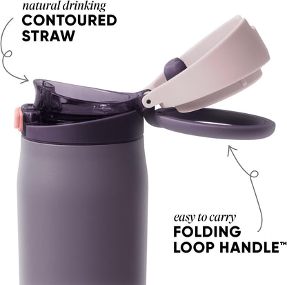 Simple Modern Mesa Loop Water Bottle - Insulated Stainless Steel with Covered Straw | 30oz | Iris Sage