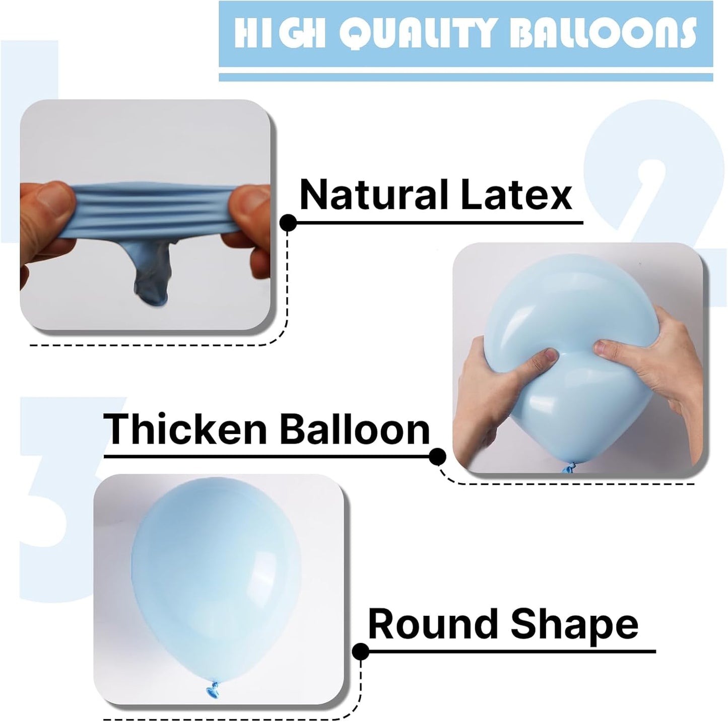 PartyWoo Baby Blue Balloons - 101pcs 12 Inch Light Pastel Aqua Balloons for Celebrations & Events