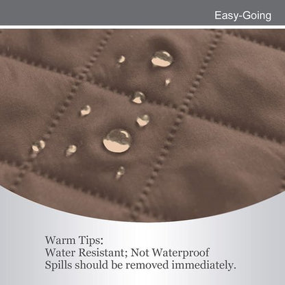Easy-Going Reversible Loveseat Couch Cover for 2 Cushion Couch Sofa Cover for Dogs Water Resistant Furniture Protector with Foam Sticks Elastic Straps for Pet (Loveseat, Brown/Brown)