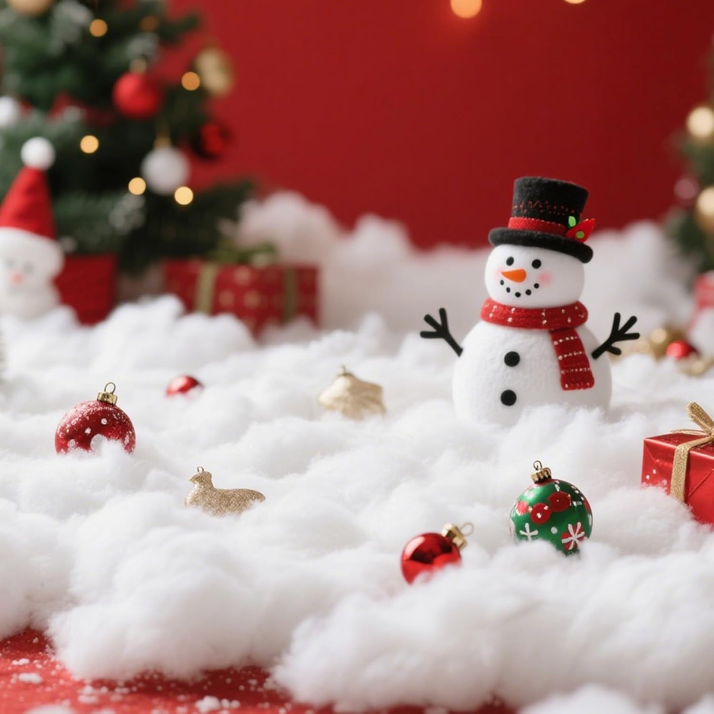 Skiennix Christmas Fake Snow Decoration - 7 Oz Fluffy White Artificial Snow for Holiday Decor