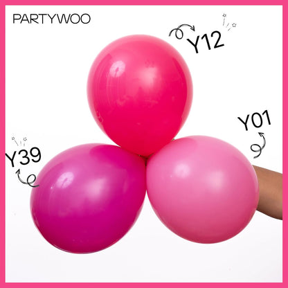 PartyWoo Hot Pink Balloons - 152-Piece Arch Kit with Various Sizes for Baby Showers & Birthdays