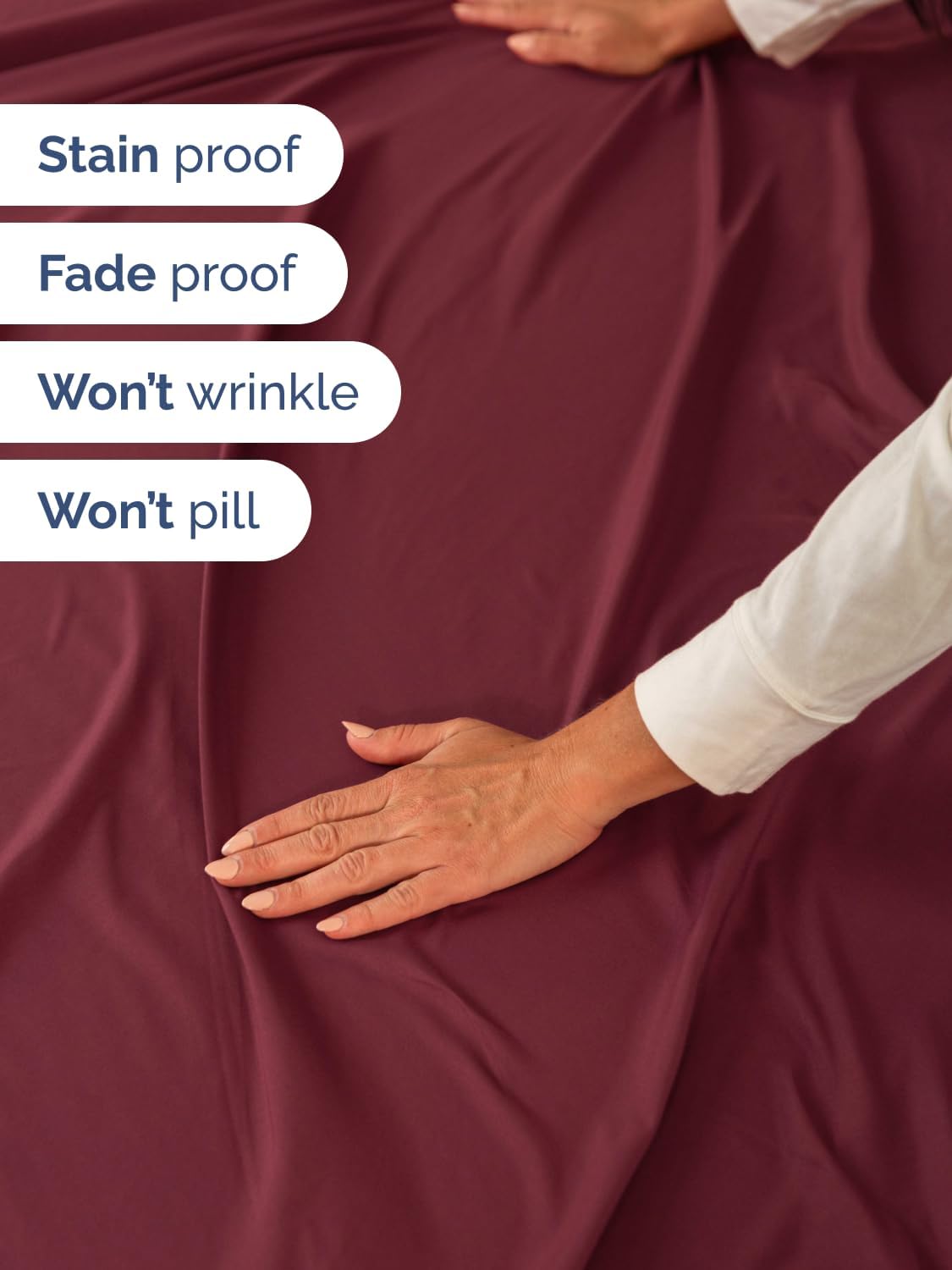 Skiennix Extra Deep Split King Sheet Set - 7 Piece Breathable Cooling Bedding - Soft Wrinkle-Free Burgundy