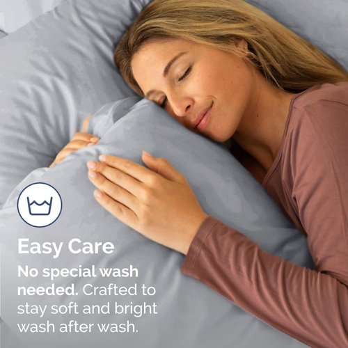 King Pillow Cases by [Brand Name] - Ultra Soft Hotel Quality Covers | Wrinkle-Free & Fade Resistant - Steel Blue - Set of 2