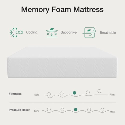 Novilla 12 Inch Queen Mattress in a Box, Gel Memory Foam Queen Size Bed Mattress for Cooling Night Sleep, Comfort Sleep & Pressure Relief, CertiPUR-US Certified,White