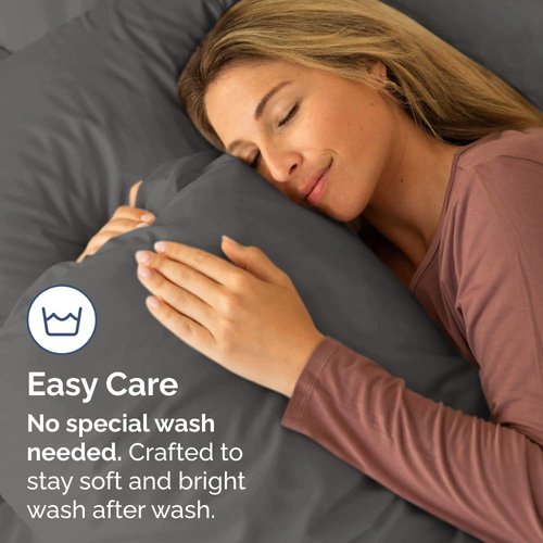 King Standard Pillow Cases by King - Soft Hotel Quality Pillowcase Covers | Comfy & Machine Washable - 4 Piece Set in Charcoal