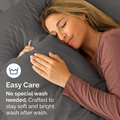 King Standard Pillow Cases by King - Soft Hotel Quality Pillowcase Covers | Comfy & Machine Washable - 4 Piece Set in Charcoal