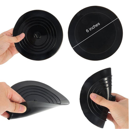 V-TOP Tub Stopper 2 Pack, 6 inches Large Silicone Drain Plug Hair Stopper Flat Suction Cover for Kitchen, Bathroom and Laundry