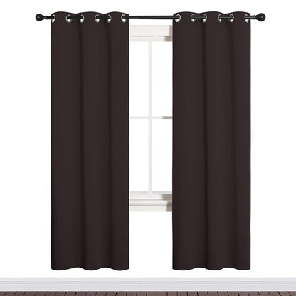 NICETOWN Blackout Curtain Panels for Bedroom Window, Triple Weave Microfiber Energy Saving Thermal Insulated Solid Grommet Blackout Draperies and Drapes(One Pair, 34 inches by 72 inches, Toffee Brown)