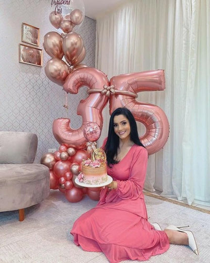 Numbers Balloon - 40 Inch Large Pastel Pink Balloon for 3rd Birthday Party Decor | Perfect for Celebrations