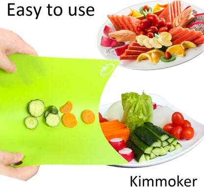 Skiennix Flexible Cutting Board Set - Easy-Grip Colorful Mats for Cooking | 4-Piece Plastic Sheets