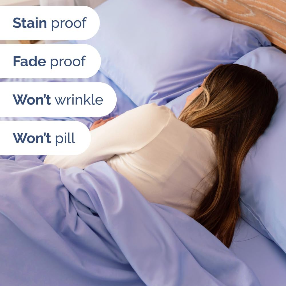 Skiennix Extra Deep King Sheet Set - 6 Piece Breathable Cooling Bedding - Soft Wrinkle-Free Lavender