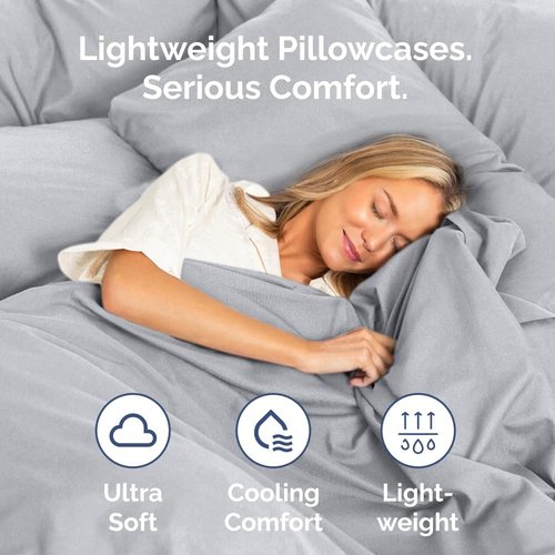 King Pillow Cases by [Brand Name] - Ultra Soft Hotel Quality Covers | Wrinkle-Free & Fade Resistant - Steel Blue - Set of 2