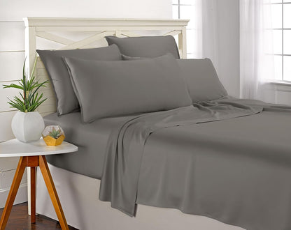 Pure Bamboo Twin XL Sheets - Luxuriously Soft & Cooling 100% Organic Viscose Bed Set | Graphite Color