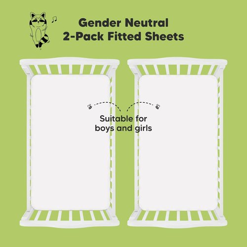 KeaBabies Organic Crib Sheets & Baby Swaddle Sleep Sacks - 2-Pack Fitted Sheets & 3-Pack Zipper Swaddles