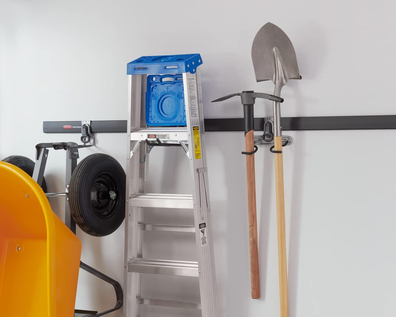 Rubbermaid FastTrack 2-Handle Hook - Space-Saving Garage Storage Solution for Rakes, Brooms, and Ladders