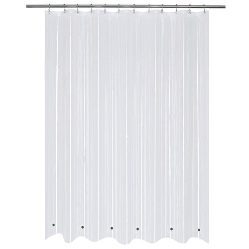 Mrs Awesome Shower Curtain Liner with 6 Magnets Clear Thick PEVA, Premium Waterproof Plastic Shower Curtain Standard Size 72 x 72 inch, Clear