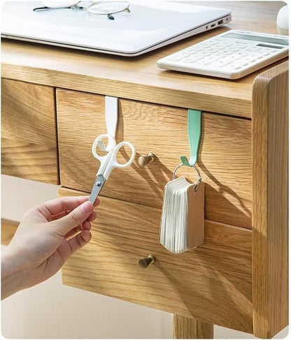 Eywlwaar Over The Cabinet Door Hooks - 4-Pack Single Hook Set in Blue for Space-Saving Storage