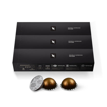 Nespresso Vertuo Double Espresso Chiaro - Medium Roast Coffee Pods | 30-Count, 2.7oz Brew Size