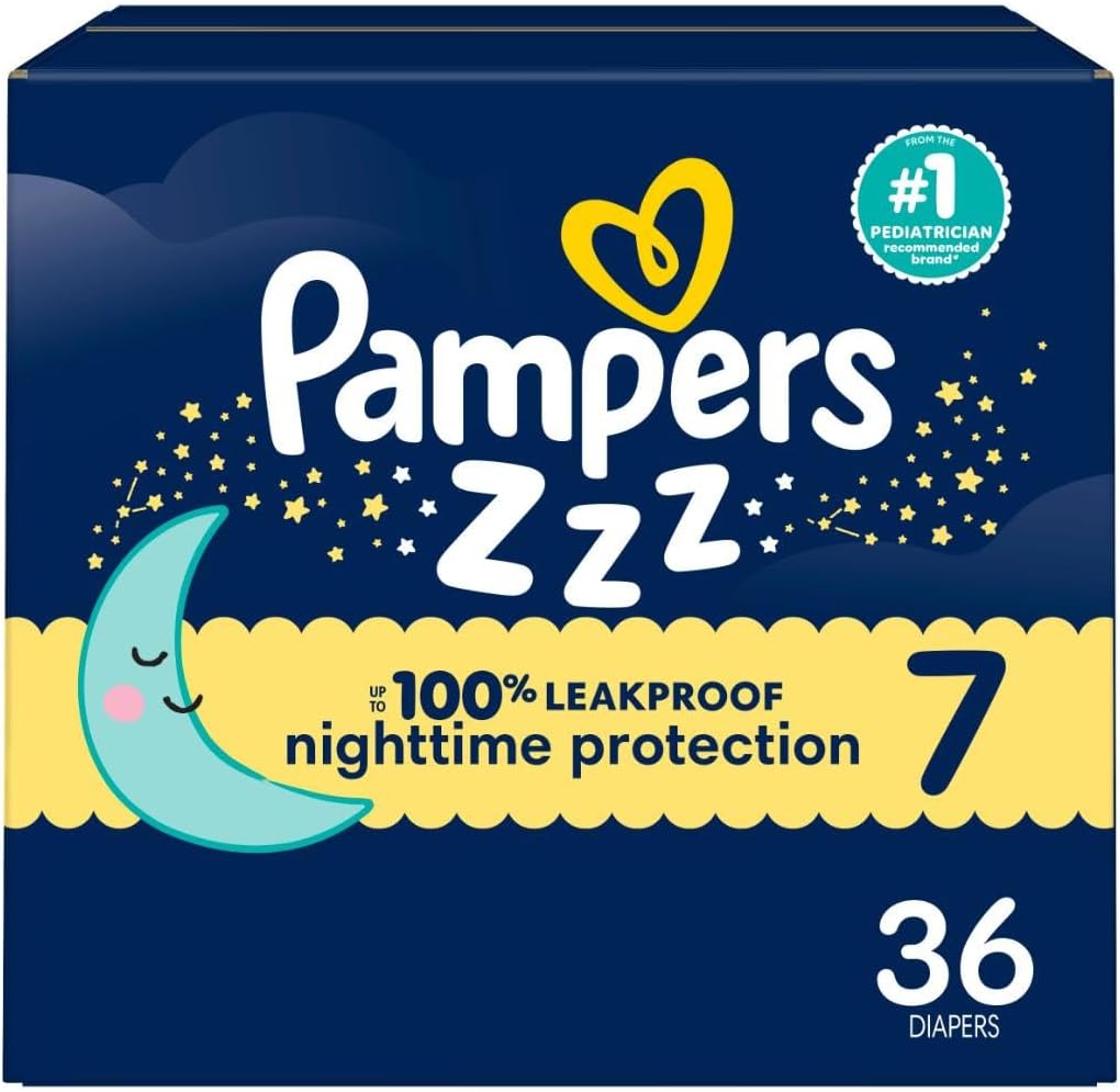 Pampers ZZZ Overnight Diapers - Size 7 (41+ lbs) | 36 Count for Ultimate Nighttime Protection