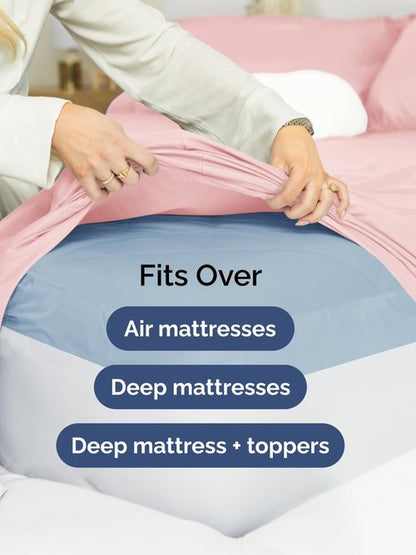 Extra Deep King Sheet Set - 6 Piece Breathable and Cooling Sheets - Hotel Luxury Bedding for Women, Men, Kids & Teens - Easy Secure Fit - Soft, Wrinkle Free and Comfy - Extra Deep Pockets - Baby Pink
