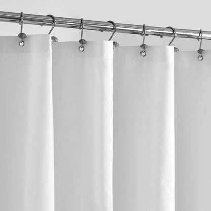 ALYVIA SPRING Stall Fabric Shower Curtain Liner Waterproof - 48" x 72", Soft & Lightweight Stall Size Shower Curtain with Magnets, Machine Washable - 48x72, White