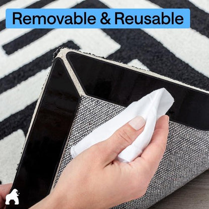 GORILLA GRIP Rug Gripper Pads - 12 Reusable Double-Sided Stickers for Secure Area Rugs | Renter-Friendly Solution