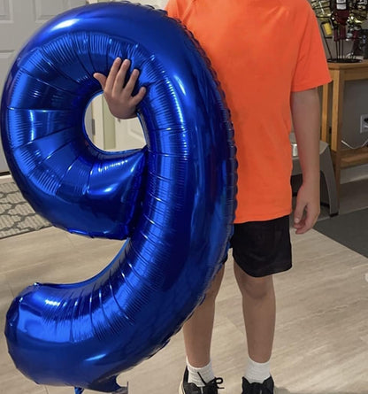 Royal Blue Number 6 Balloon - 40In Self-Inflating Foil Balloon for Boys' 6th Birthday Party