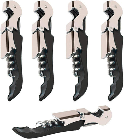 Professional Waiter Corkscrew Wine Openers Set (4 PCS),Upgraded with Heavy Duty Stainless Steel Hinges Wine Key for Restaurant Waiters, Sommelier, Bartenders
