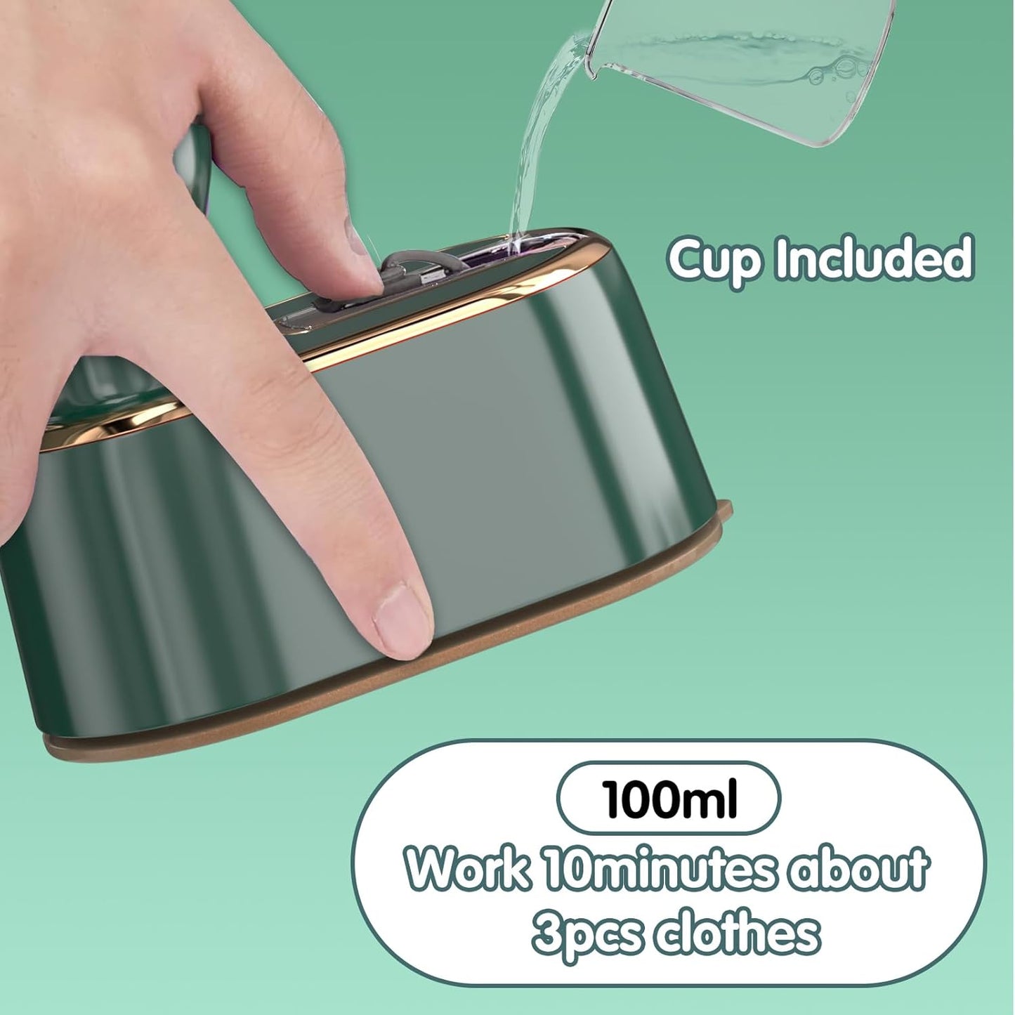 Skiennix Travel Steamer Iron - Portable Clothes Ironing Machine for Home & Dorm | Compact Green Design