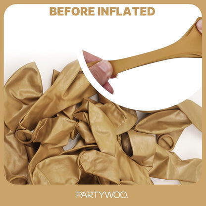 PartyWoo Metallic Gold Balloons - 85-Piece Chrome Gold Balloon Arch Kit for Birthday & Wedding Decor