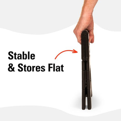Kikkerland Rhino Foldable Step Stool – Holds Adults up to 300 Lbs, Best for Kitchen & Bathroom – Collapsible, Portable, Lightweight Stepping Stool with Sturdy, Non-Slip Design – Black, 8”