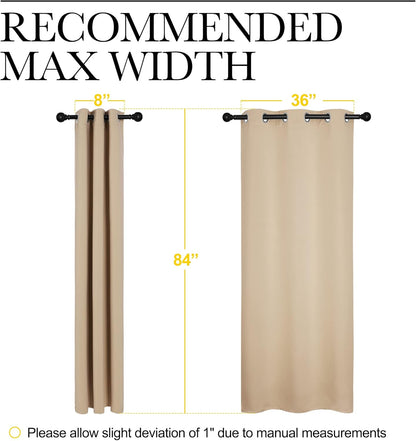 NICETOWN Thermal Insulated Eyelet Top Room Darkening Curtains - 2 Panels, W42 x L84 inches, Biscotti Beige