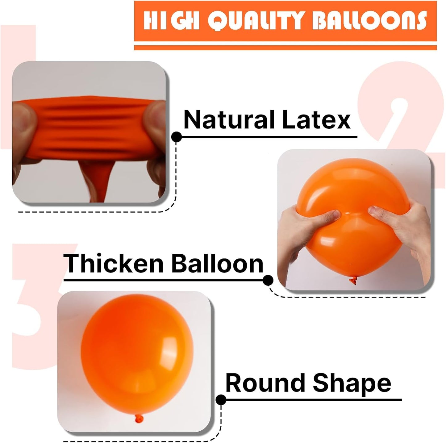 PartyWoo Orange Balloons - 127-Piece Matte Fall Balloon Arch Kit | Various Sizes for Thanksgiving & Parties