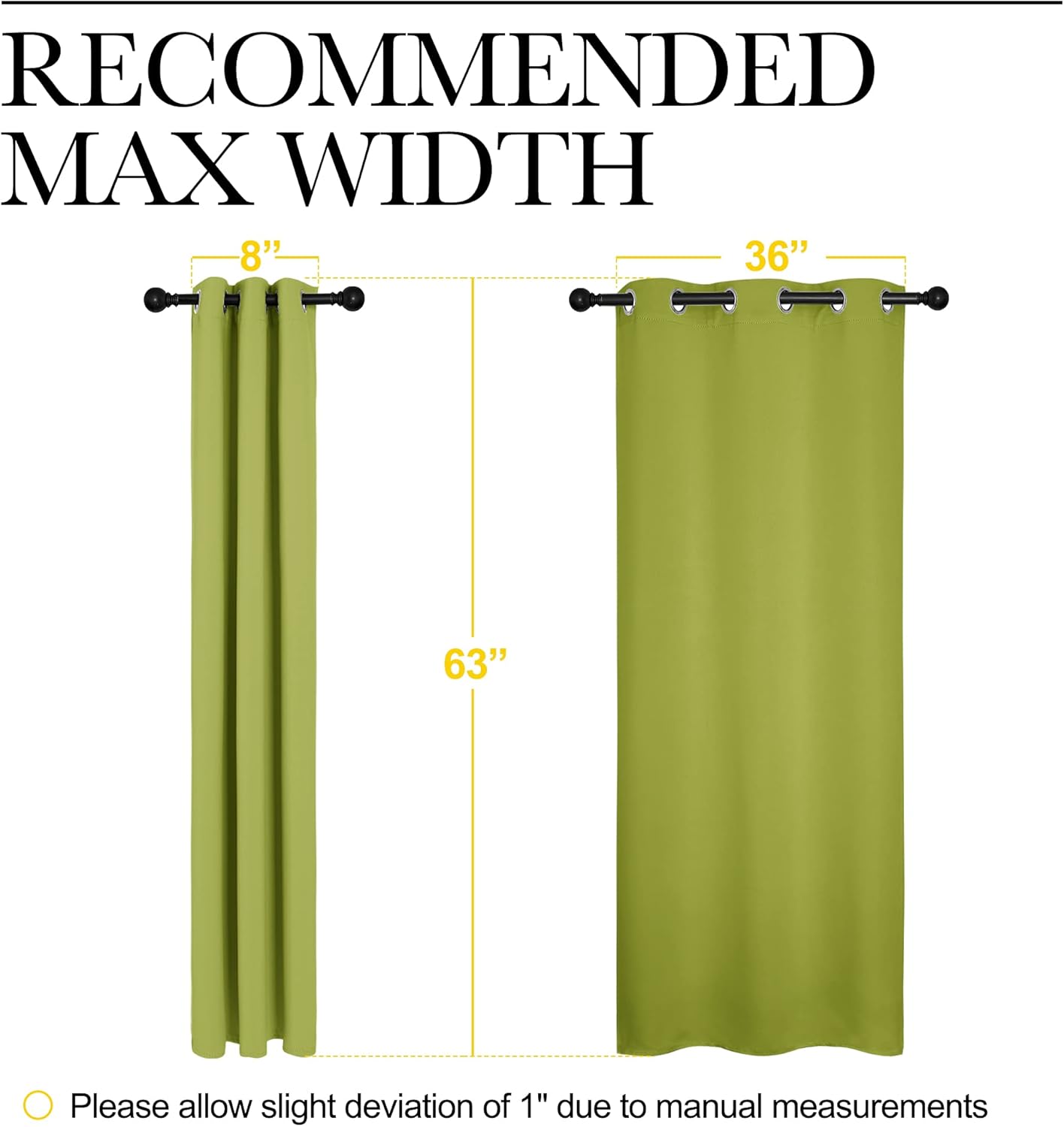 NICETOWN Thermal Insulated Blackout Curtains - Decorative Grommet Drapes for Kids' Room | Fresh Green, 42 x 63 Inches